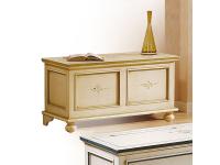 Foto cassapanca da cm 120 in legno decorata color avorio laccato per arredamenti barocchi