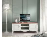 Foto porta tv per arredamenti shabby chic provenzali in legno 2 ante 2 vani a giorno