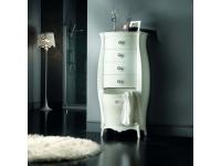 Foto cassettiera bagno 4 cassetti e 1 ribalta bianca madreperla