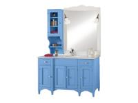 Foto mobile bagno in legno colore azzurro