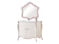 Foto mobile bagno in legno sagomato e intagliato 2 porte