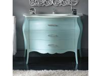 Foto mobile bagno moderno contemporaneo con 3 cassetti piano mineralmarmo laccato acqua marina