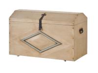 Foto baule in legno intagliato e decorato color avorio laccato per arredamenti in stile