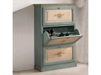 Foto scarpiera in legno 3 ante a ribalta decorata per 18 paia di scarpe