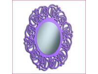 Foto specchiera ovale con cornice lavorata colore laccato in stile moderno contemporaneo