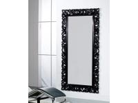 Foto specchiera rettangolare lavorata finitura nero lucida per arredamenti moderni contemporanei