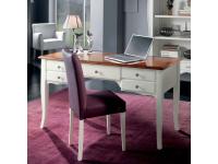 Foto scrivania shabby provenzale in legno 5 cassetti cm135