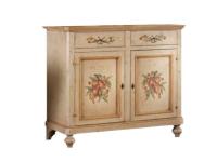 Foto credenza in legno 2 porte 2 cassetti laccato decorato