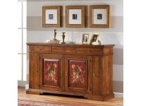 Foto credenza in legno 4 porte 3 cassetti con ante decorate in stile classico