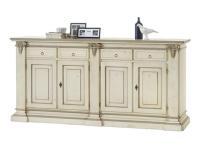 Foto credenza in stile shabby provenzale in legno 4 ante 4 cassetti laccato avorio