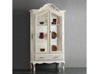 Foto vetrinetta in legno 2 porte 1 cassetto schienale tappezzato per arredi in stile classico contemporaneo