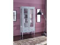 Foto vetrinetta in legno 2 porte 2 cassetti azzurro