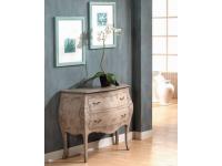 Foto comò in legno bombato 2 cassetti laccato decorato