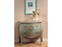 Foto comò in legno bombato 2 cassetti laccato decorato