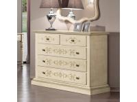 Foto comò in legno 5 cassetti laccato decorato per arredamenti in stile