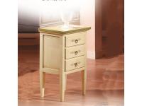 Foto comodino in legno 3 cassetti laccato decorato avorio filo verde per arredamenti in stile classico barocco