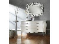 Foto comò in legno bombato 6 cassetti bianco