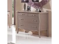 Foto comò classico laccato con 4 cassetti in color tortora in stile contemporaneo moderno