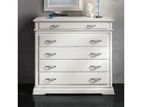 Foto comò in legno 5 cassetti con ribalta bianco in stile contemporaneo moderno