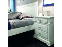 Foto comodino in legno 3 cassetti arredamenti stile classico finitura bianca