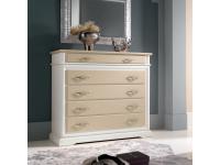 Foto comò 5 cassetti senza ribalta bianco e avorio in stile classico moderno contemporaneo