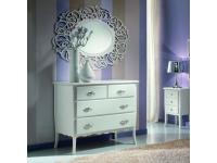 Foto comò in legno 4 cassetti color bianco per arredamenti in stile contemporaneo