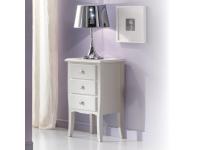 Foto comodino 3 cassetti in legno classico color bianco in stile shabby provenzale