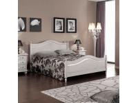 Foto letto matrimoniale in legno tortora/grigio anticato filo argento