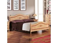 Foto letto matrimoniale in legno 2 piazze laccato avorio profilo rosso in stile classico decorato