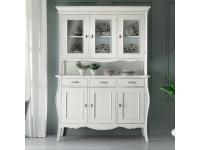 Foto credenza completa in legno con vetri molati per arredi in stile classico contemporaneo