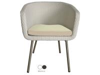 Foto poltrone in acciaio inox seduta e schienale intreccio nylon per arredo bar pub ristorante uso esterno