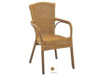 Foto poltrone in alluminio intreccio effetto bamboo per arredo terrazze giardini di bar pizzerie gelaterie hotel