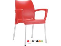 Foto poltrona gambe in alluminio con seduta e schienale in polipropilene per arredo hotel albergo ristorante uso interno esterno