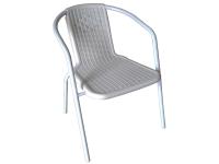 Foto sedia in ferro con seduta plastica color bianco per arredo esterno bar ristorante