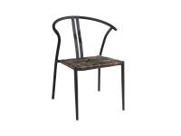 Foto sedie in alluminio color antracite con paglia sintetica scura impilabile per arredo esterno