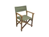 Foto sedie regista pieghevoli in legno robinia (acacia) con seduta e schienale in canvas verde salvia