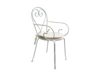 Foto sedia in ferro con braccioli per arredo esterno bar gelateria pasticceria color avorio