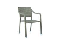 Foto sedie contract esterno in alluminio e wicker spazzolato avana