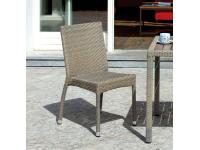 Foto sedie macerata in alluminio e wicker spazzolato uso contract esterno