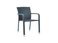 Foto sedie contract esterno con braccioli finitura wicker color wengé impilabile