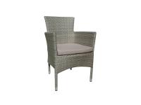 Foto poltroncina in alluminio e wicker spazzolato avana