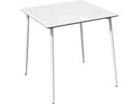 Foto tavolo contract 70x70 in ferro color bianco con trattamento antiruggine per arredo esterno bar ristorante pizzeria