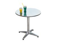 Foto tavoli aosta arredo esterno bar ristorante con base centrale in alluminio e piano tondo in alluminio diametro 70 cm