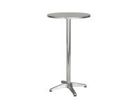 Foto tavolo alto per esterno snack aperitivo in alluminio e acciaio diametro 60 cm