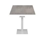 Foto tavoli l'aquila ristorante bar pub esterno giardini interno con base ghisa bianca + piano tavolo hpl finitura grigio industrial