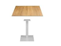 Foto tavoli belluno per ristorante bar uso esterno giardino interno con base ghisa bianca + piano hpl rovere