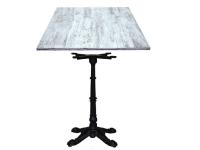 Foto tavoli latina arredo bar pub ristorante stile shabby con base ghisa nera con piano vintage consumato