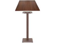 Foto tavolo pistoia per arredo bar ristorante con base corten bronzo e piano noce stile moderno