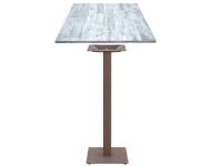 Foto tavoli alti guidonia per arredo pub bar ristorante con basamento ghisa bronzo e piano vintage bianco consumato