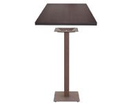 Foto tavoli alti pisa per arredo birrerie ristorante bar con base ghisa bronzo e piano wengè stile industrial